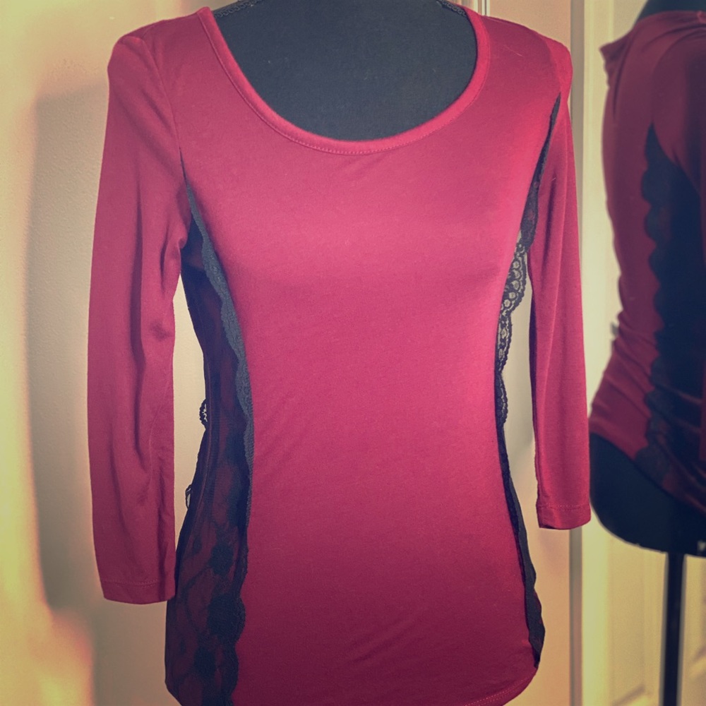 Burgundy long sleeve shirt